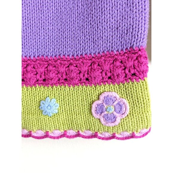 Hannah Andersson Girls Sweater Pastel Purple Size 110 Girls 5 Knit Cotton Floral - Picture 4 of 6